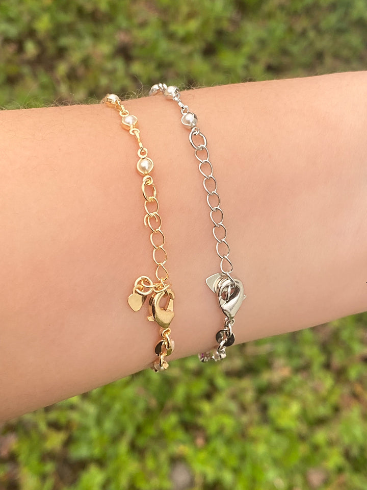 Pulsera Perlitas Con Bisel