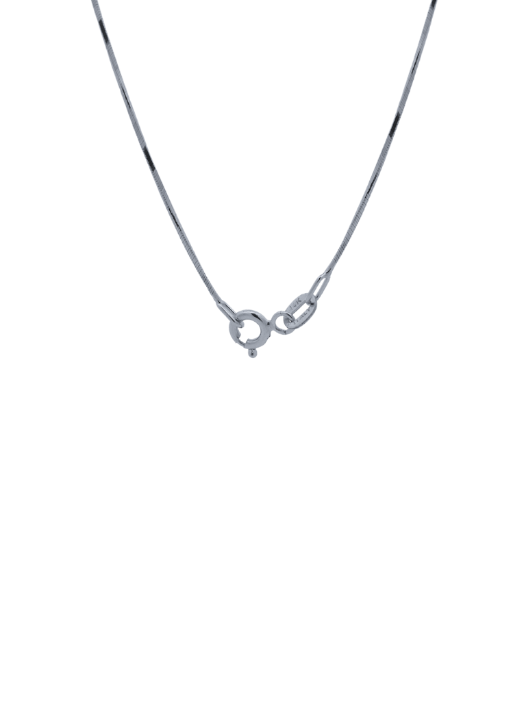 Collar Oro Blanco Delgado Liso Oro 14k