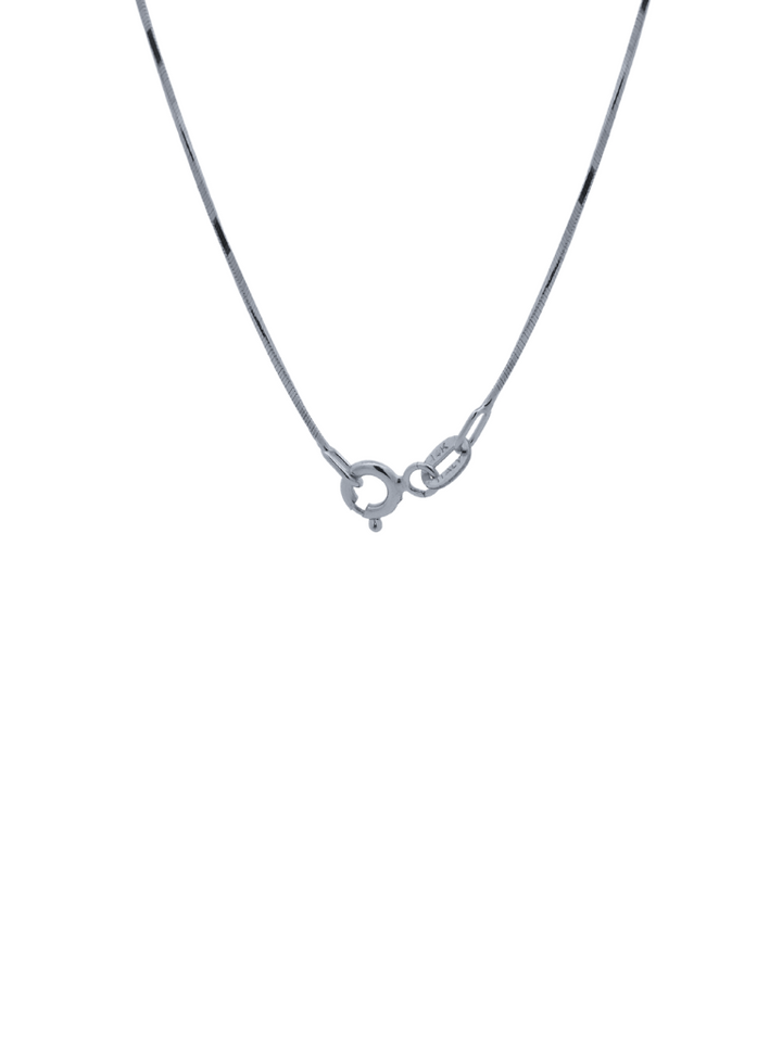 Collar Oro Blanco Delgado Liso Oro 14k