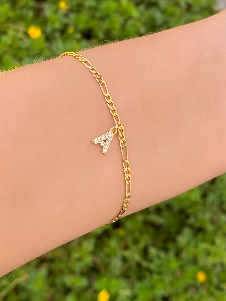 Pulsera Eslabones 3 mm Con Inicial