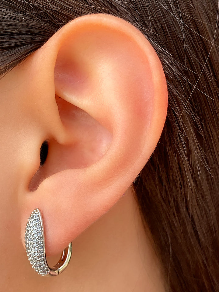 Par Arracada Zirconias Pico Con Zirconias