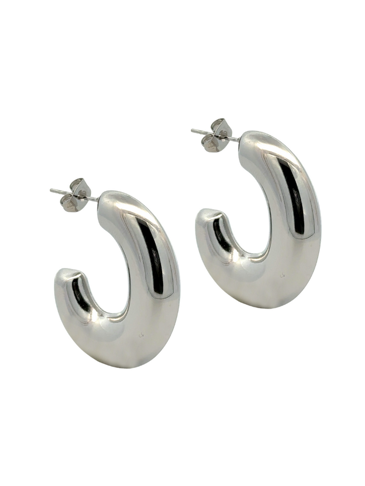 Par Semi Arracada Chunky Ovalada