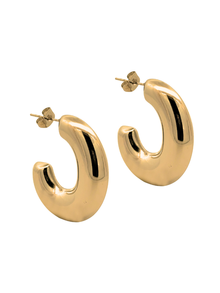 Par Semi Arracada Chunky Ovalada