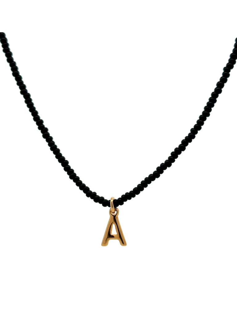 Choker Chaquiras Negras Inicial