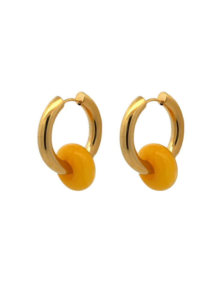 Par Arracada 2 en 1 Piedra Topacio