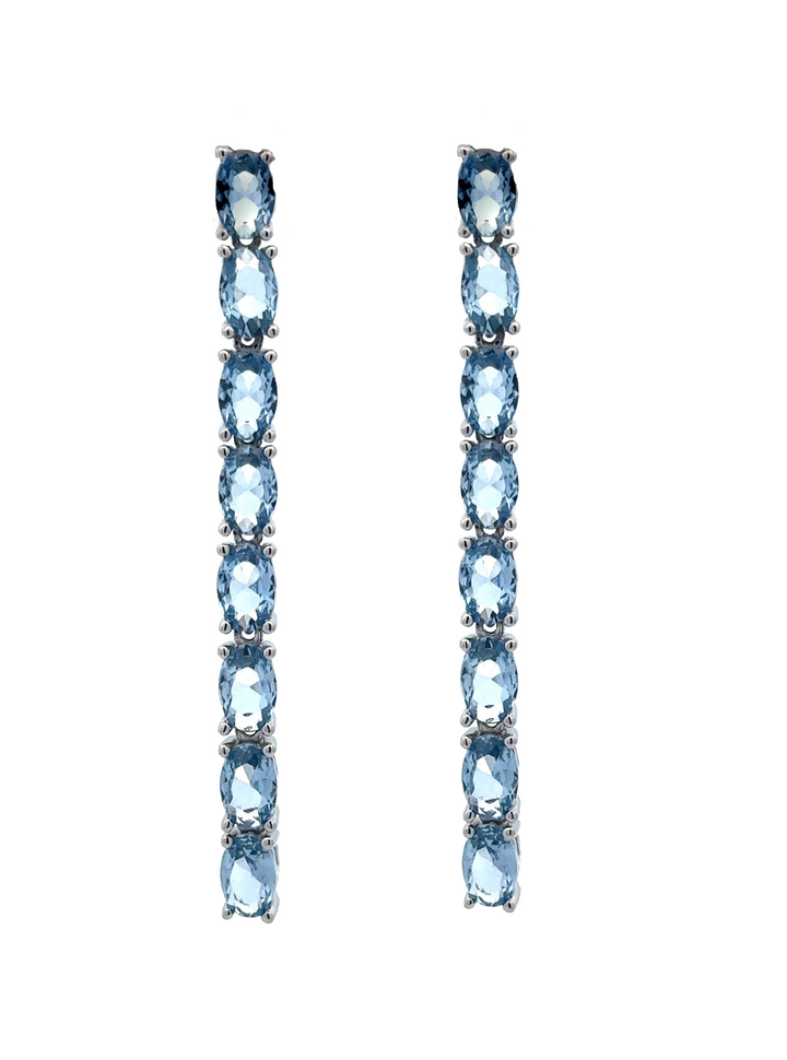 Par Arete Plateado Tira Zirconia