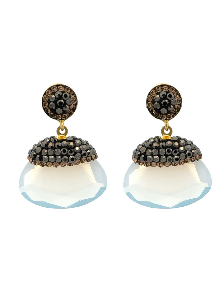 Par Arete Piedra Tornasol Ojo de Gato