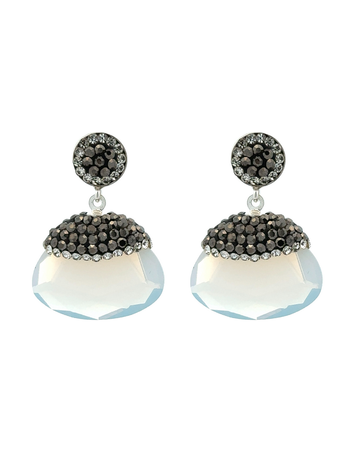 Par Arete Piedra Tornasol Ojo de Gato