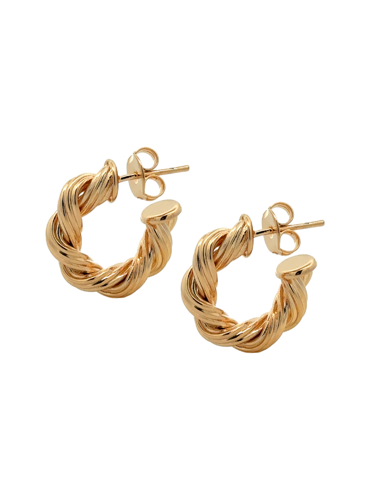 Par Arracada Trenzada Con Lineas 20 mm