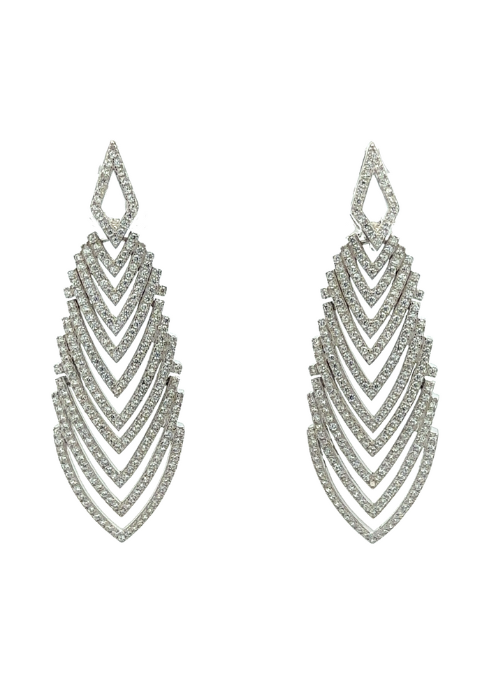 Par Aretes Rombo Con Zirconias