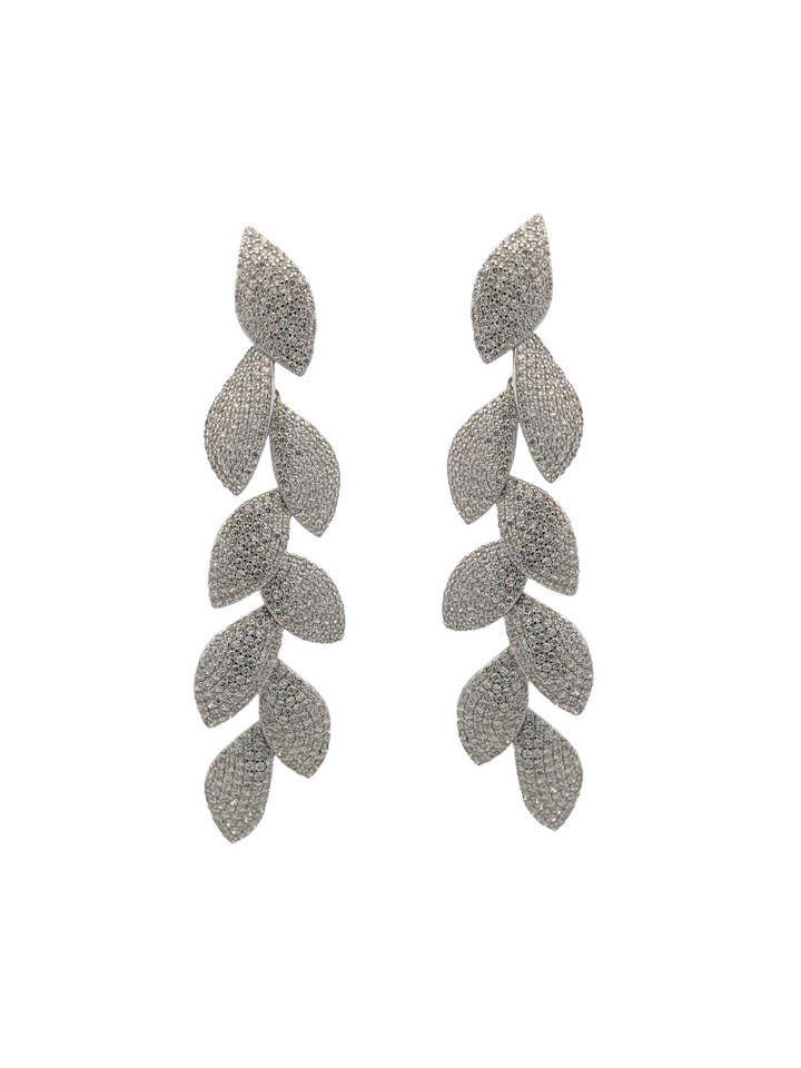 Par Arete Hoja Con Zirconia