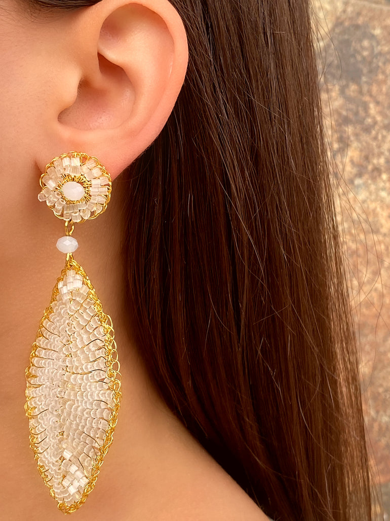 Par Aretes Hoja Dorada