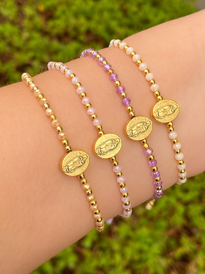 Pulsera Piedritas y Virgen