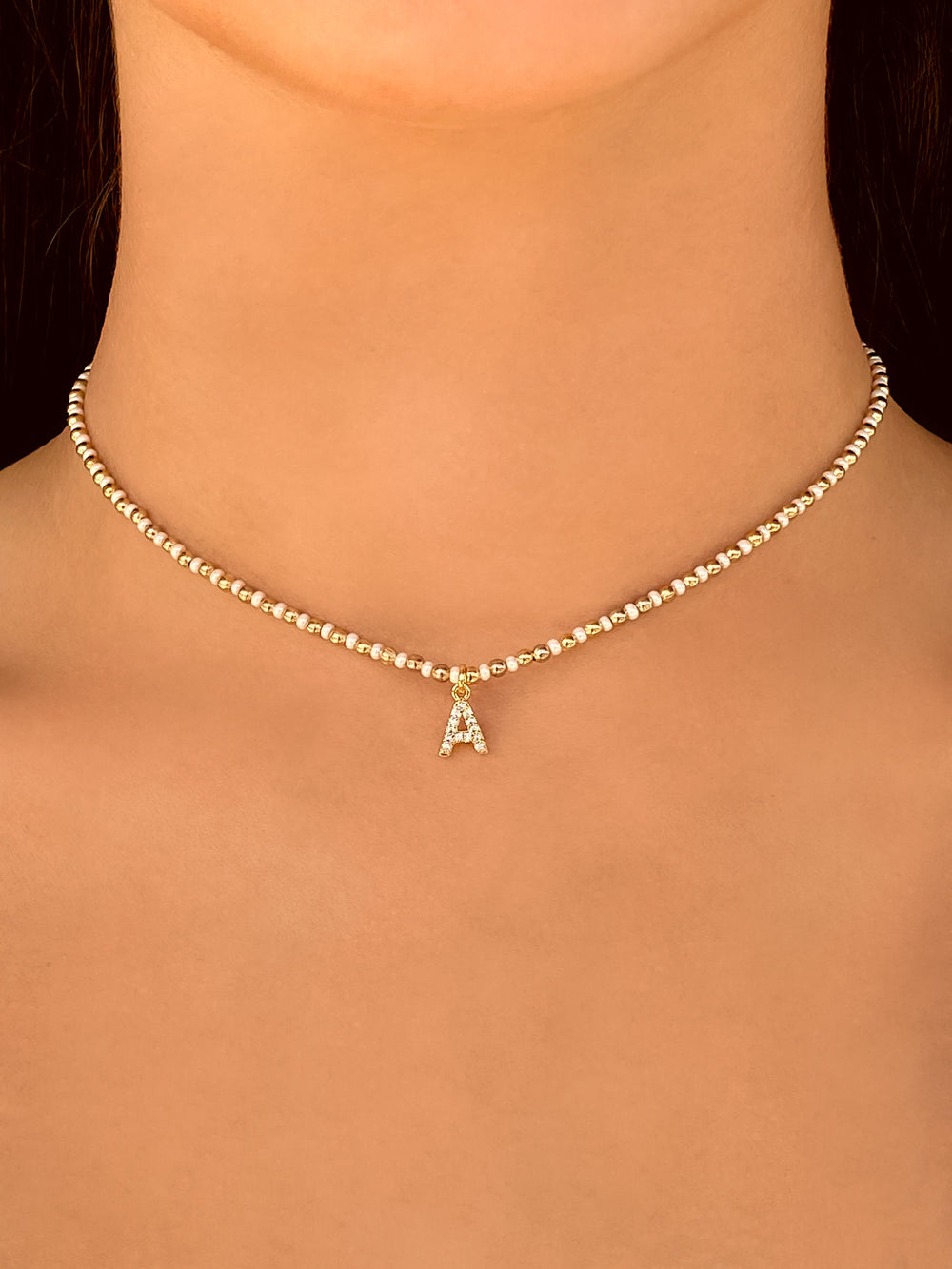 Choker Chaquiras Doradas Inicial