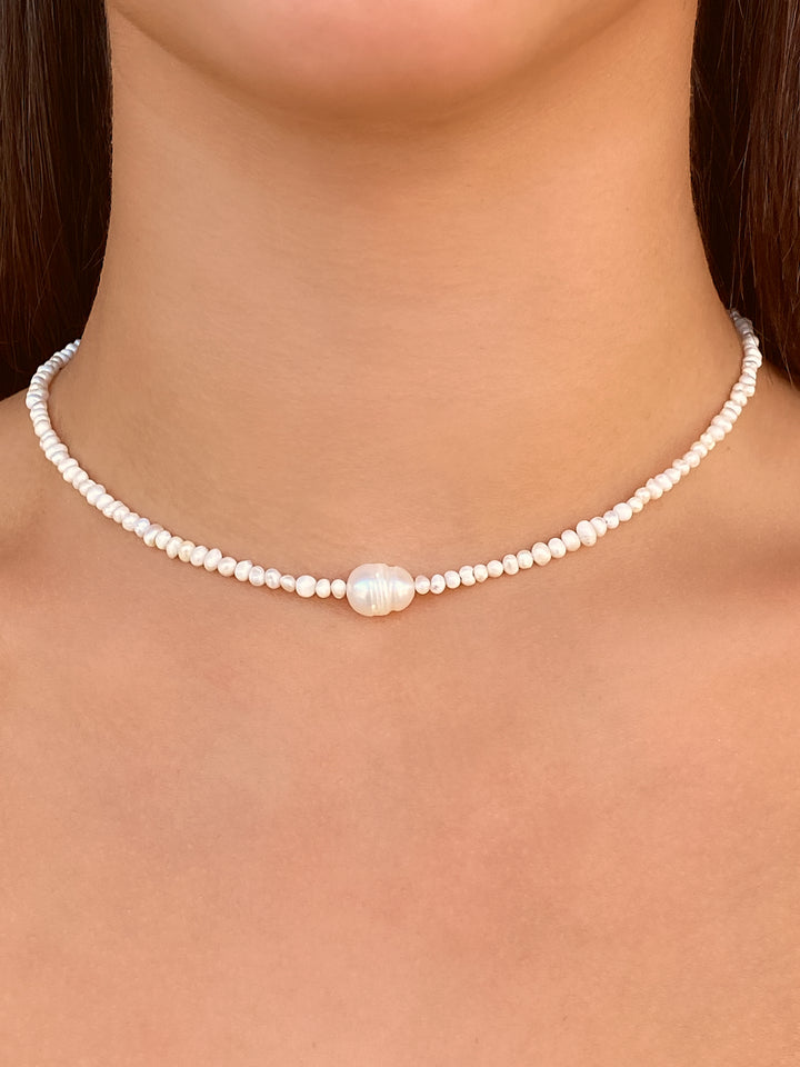 Choker Perlitas con Perla Grande