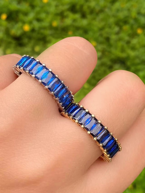 Anillo Baguettes Azul