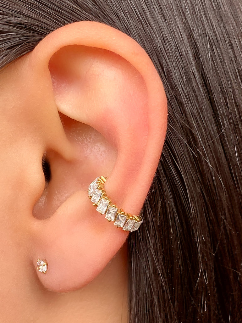 Ear Cuff Con Zirconias Baguette