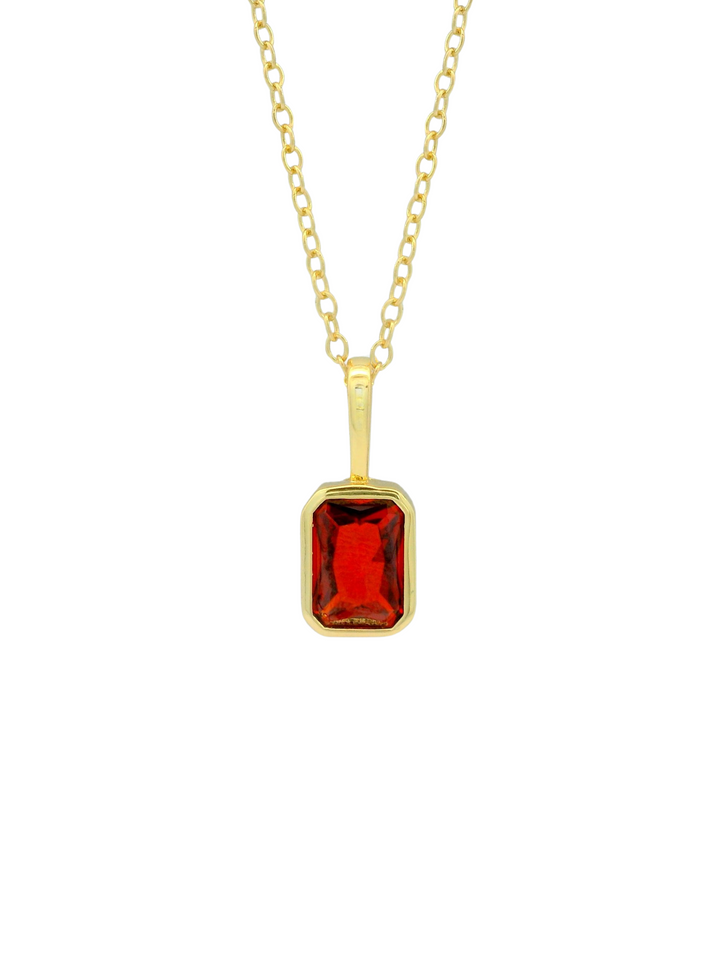 Collar Birthstone Rectangular Dorado