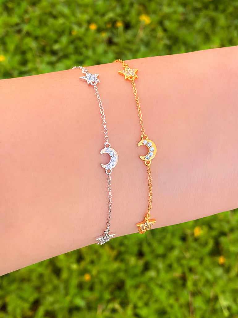 Pulsera Lunas Y Estrellas Con Zirconias