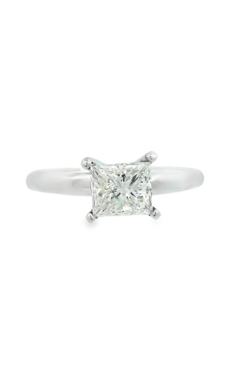 Anillo Diamante Cuadrado 1.02 Quilates Oro Blanco 14k