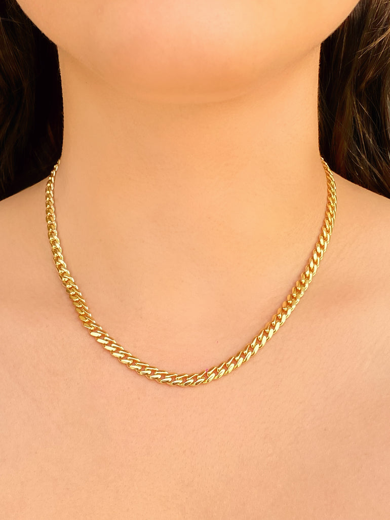 Collar Eslabon 5 mm Oro 14k