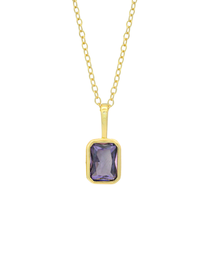 Collar Birthstone Rectangular Dorado