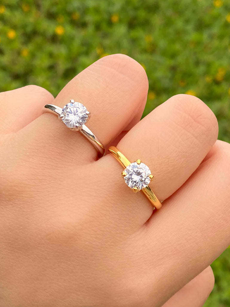 Anillo Con Zirconia Cubica 6 mm