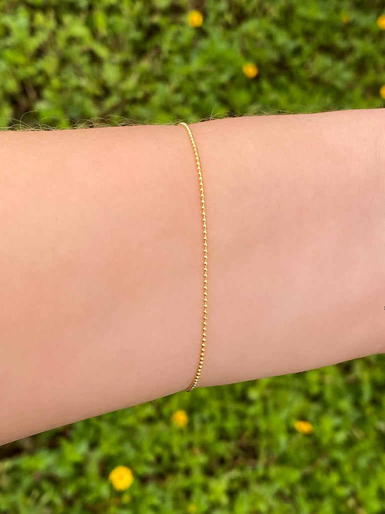 Pulsera Doradas Mini Bolitas