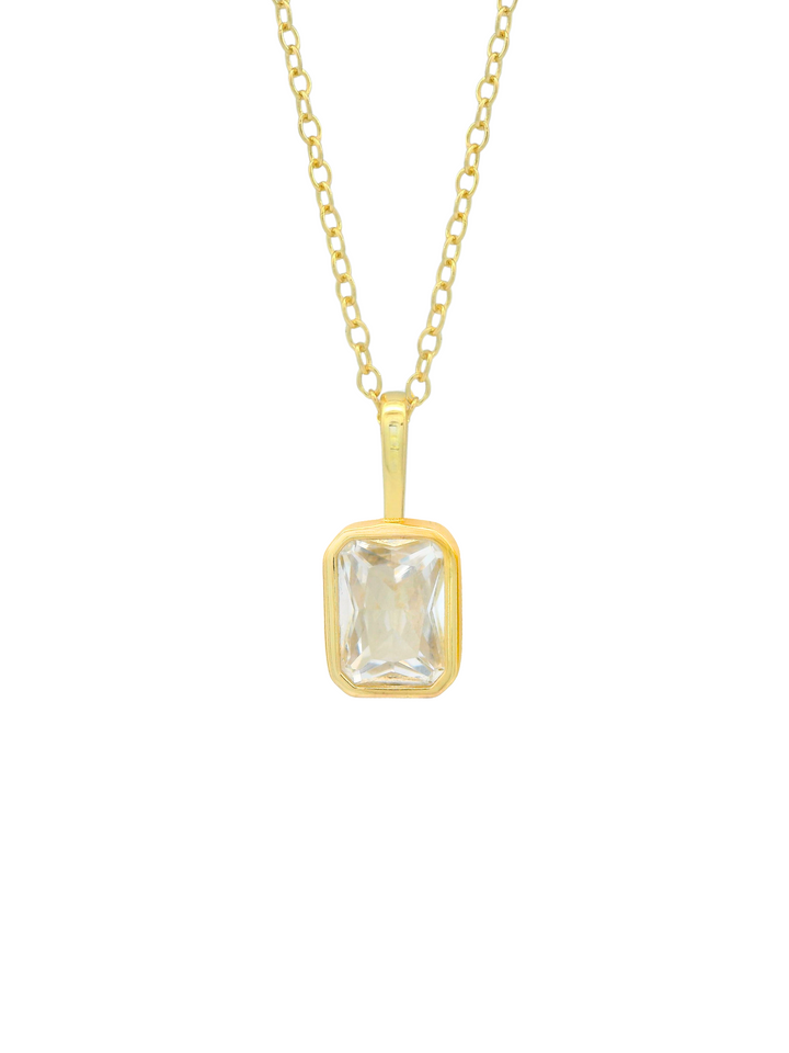 Collar Birthstone Rectangular Dorado