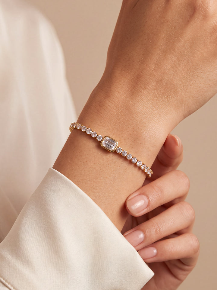 Pulsera Tennis Con Zirconia Central