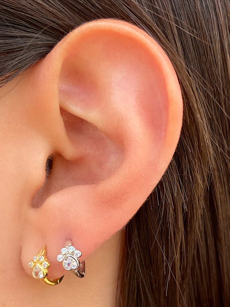 Arracada Con Huellita Zirconias