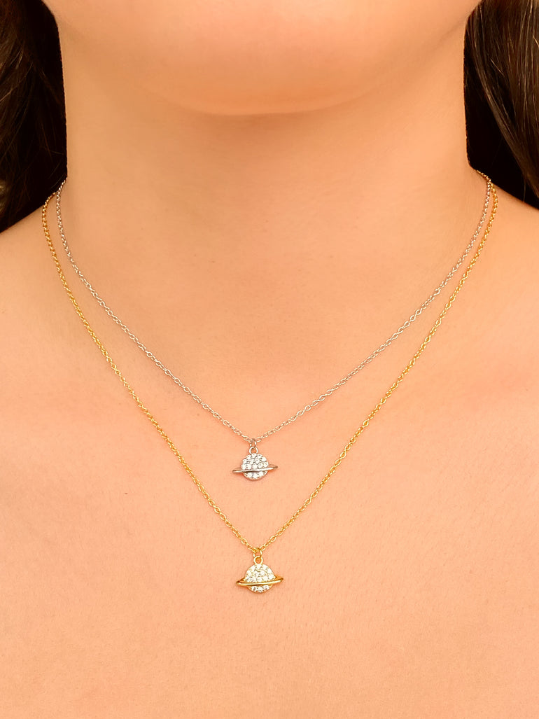 Collar Con Planeta Zirconias