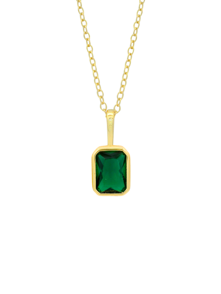 Collar Birthstone Rectangular Dorado