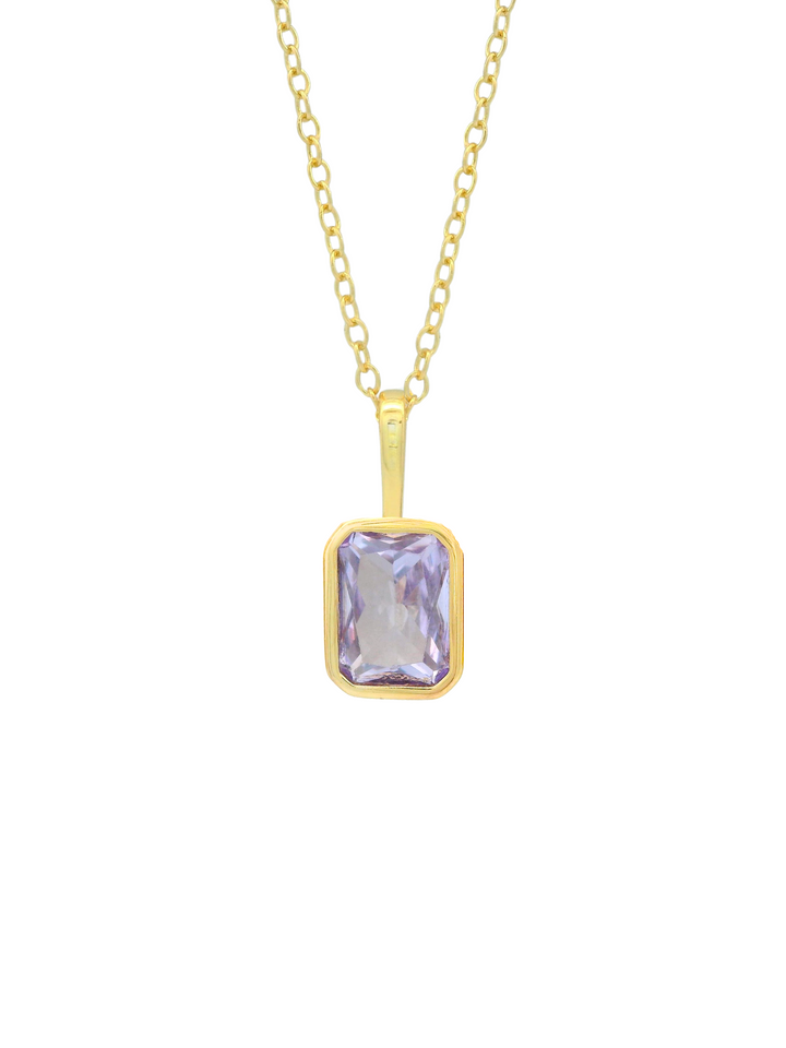 Collar Birthstone Rectangular Dorado