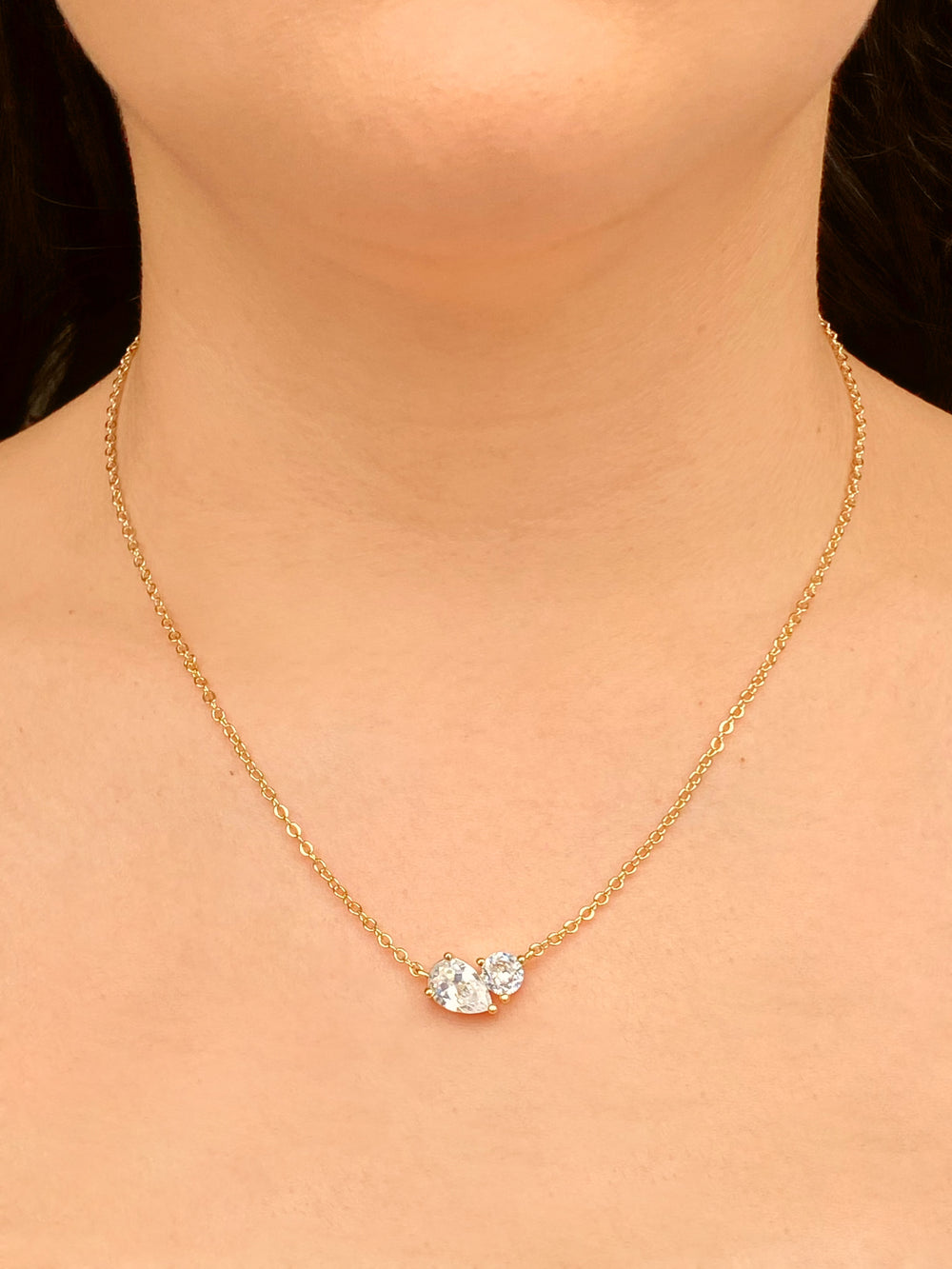 Collar Dije Zirconia Y Gota