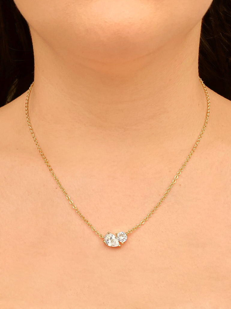 Collar Dije Zirconia Y Gota