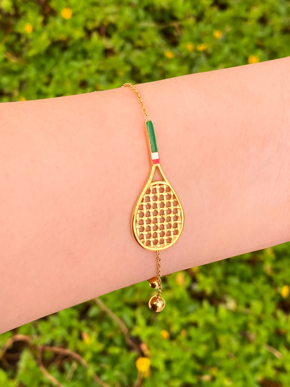 Pulsera Con Raqueta Tenis Verde