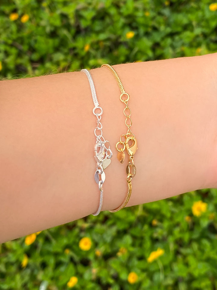 Pulsera Delgada Eslabon Espiga