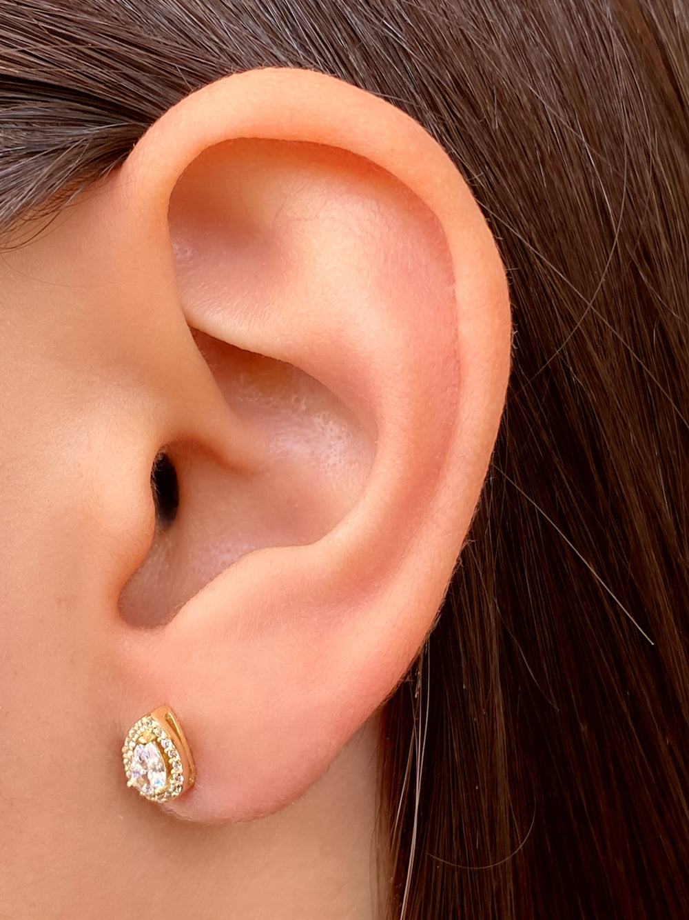 Par Arete Gota Con Linea de Zirconias 2 en 1