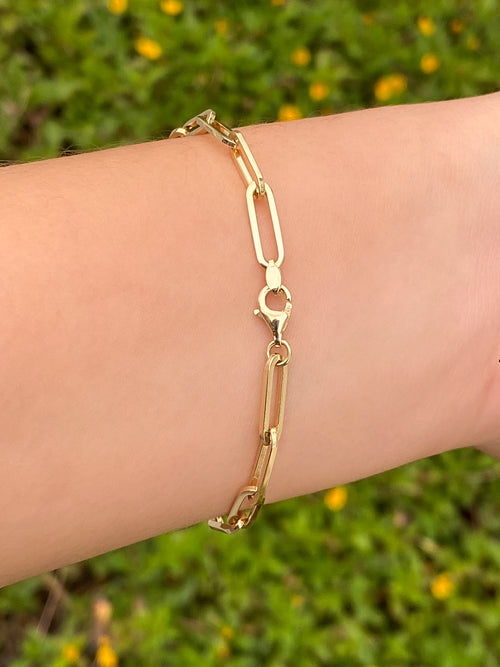 Pulsera Eslabones 4 mm Oro 14k