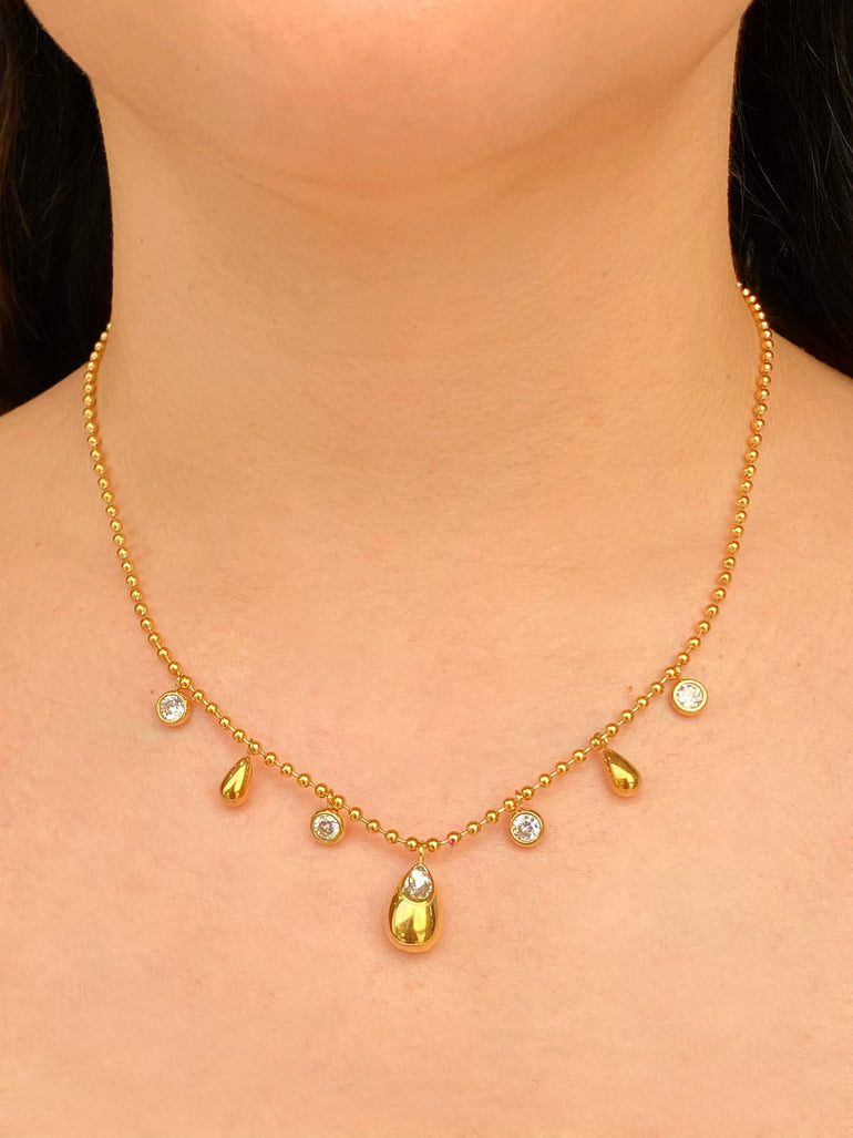 Collar Bolitas Con Gotas