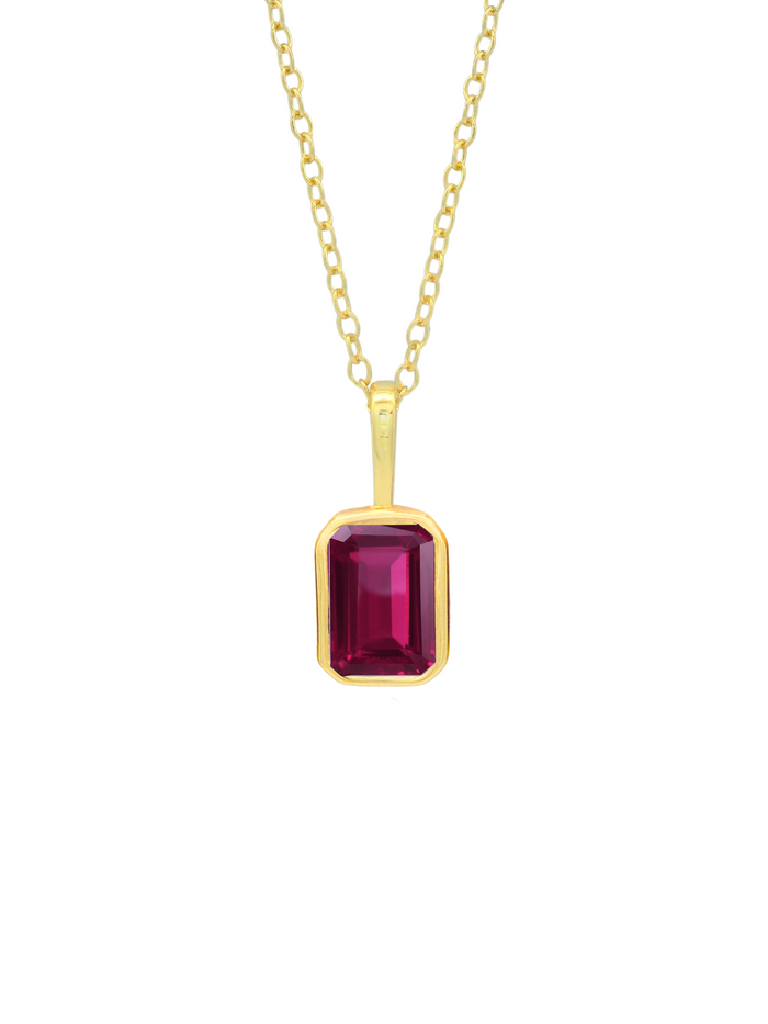 Collar Birthstone Rectangular Dorado