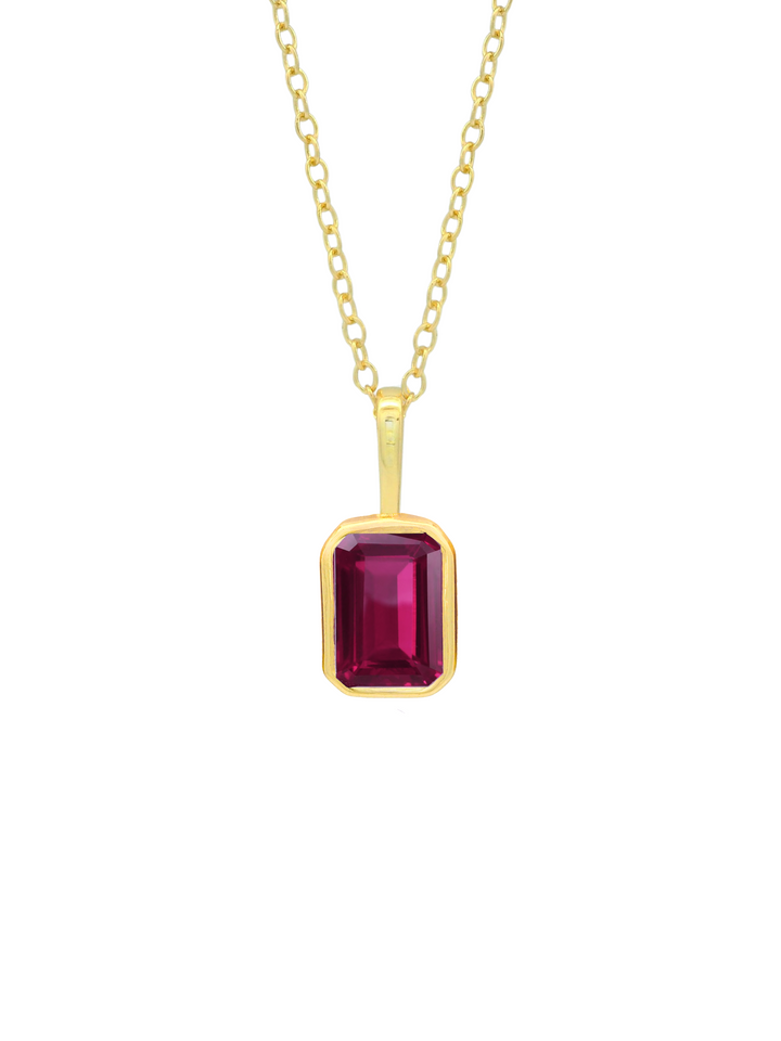 Collar Birthstone Rectangular Dorado