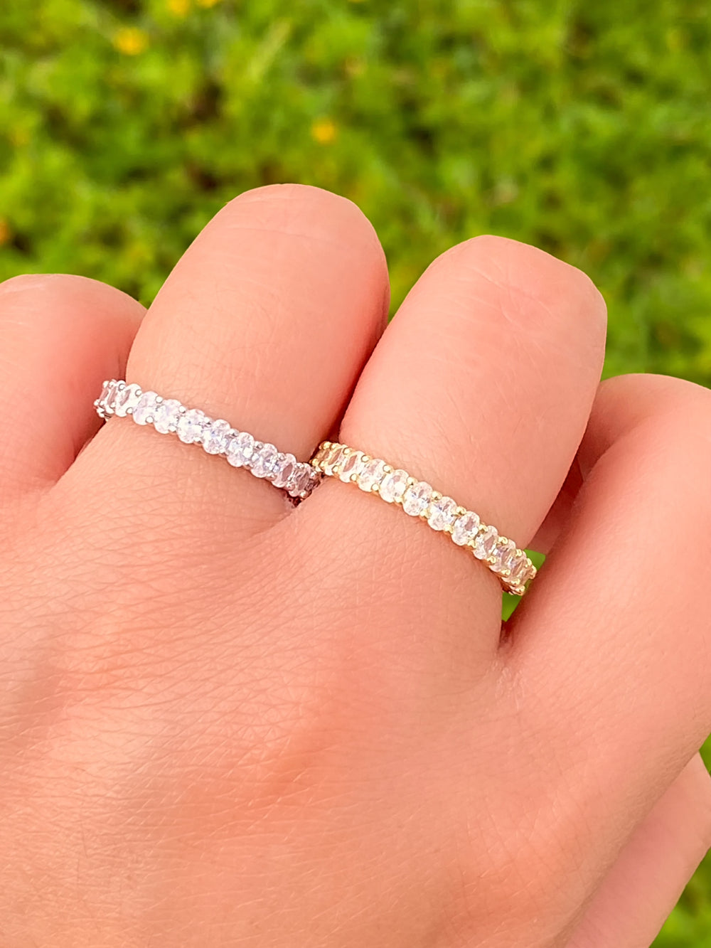 Anillo Churumbela Zirconias Ovaladas