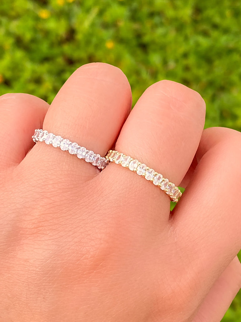 Anillo Churumbela Zirconias Ovaladas