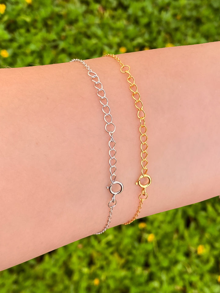 Pulsera Con Tres Zirconias Redondas