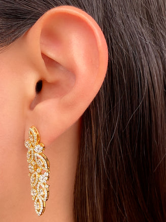 Par Arete Hojas Enlazadas Con Zirconias