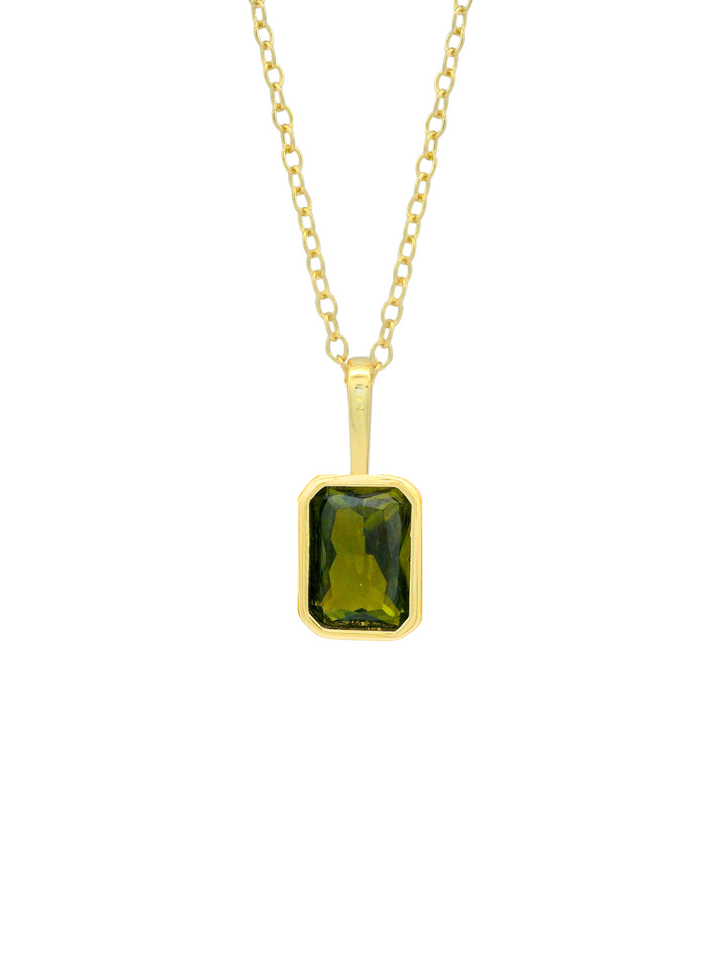 Collar Birthstone Rectangular Dorado