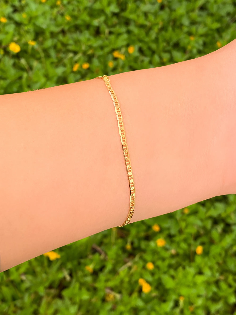 Pulsera Eslabon Tipo Ancla 2.3 mm Oro 10k