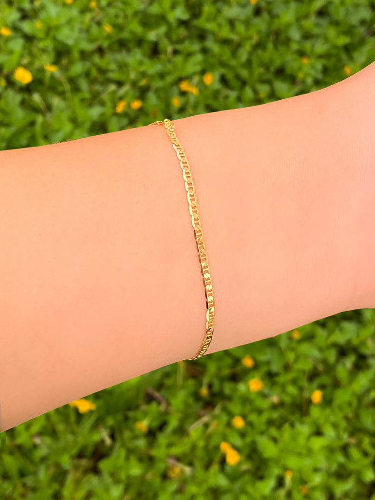 Pulsera Eslabon Tipo Ancla 2.3 mm Oro 10k